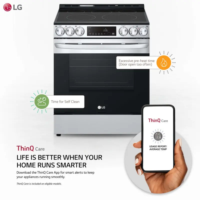 LG 6.3 cu ft. Smart Wi-Fi Enabled Fan Convection Electric Slide-in Range with Air Fry & EasyClean® LG