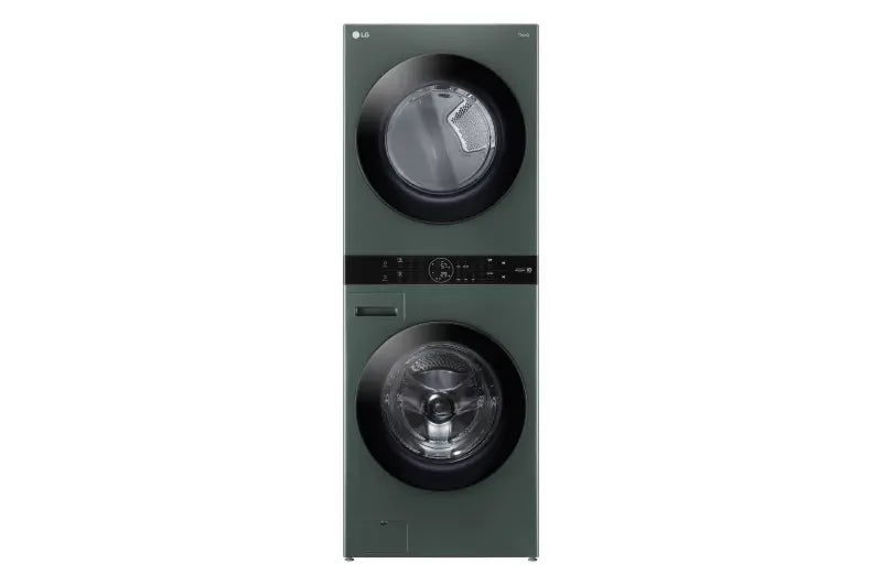 LG Single Unit Front LoadWashTower™ with Center Control™ 4.5 cu. ft. Washer and 7.4 cu. ft. Electric Dryer - Natural Green