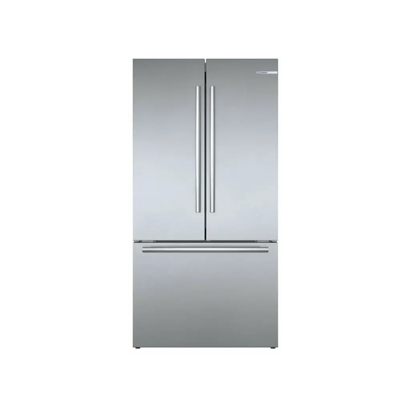 Front of Bosch 36" 800 Series 21 Cu. Ft. Counter Depth French Door Refrigerator