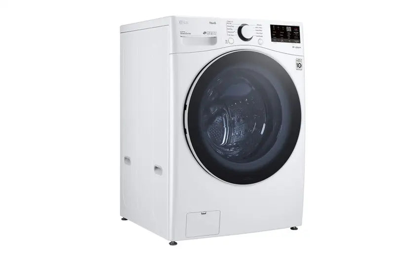 Side angle of LG 4.5 Cu. Ft. Ultra Large Capacity Front Load Washer with Steam Technology