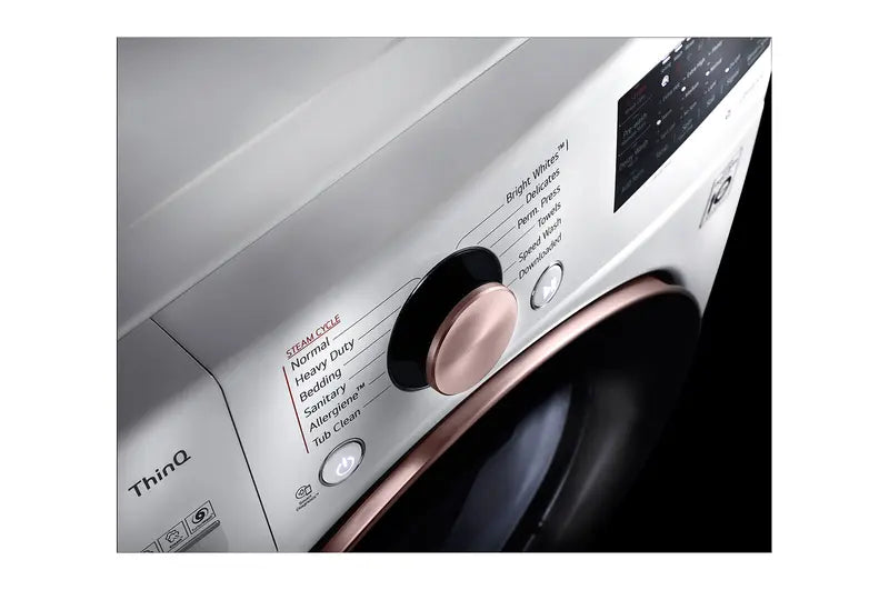 Close up of cycle options on LG 4.5 Cu. Ft. Ultra Large Capacity Front Load Washer with TurboSteam™, TurboWash™ 360°